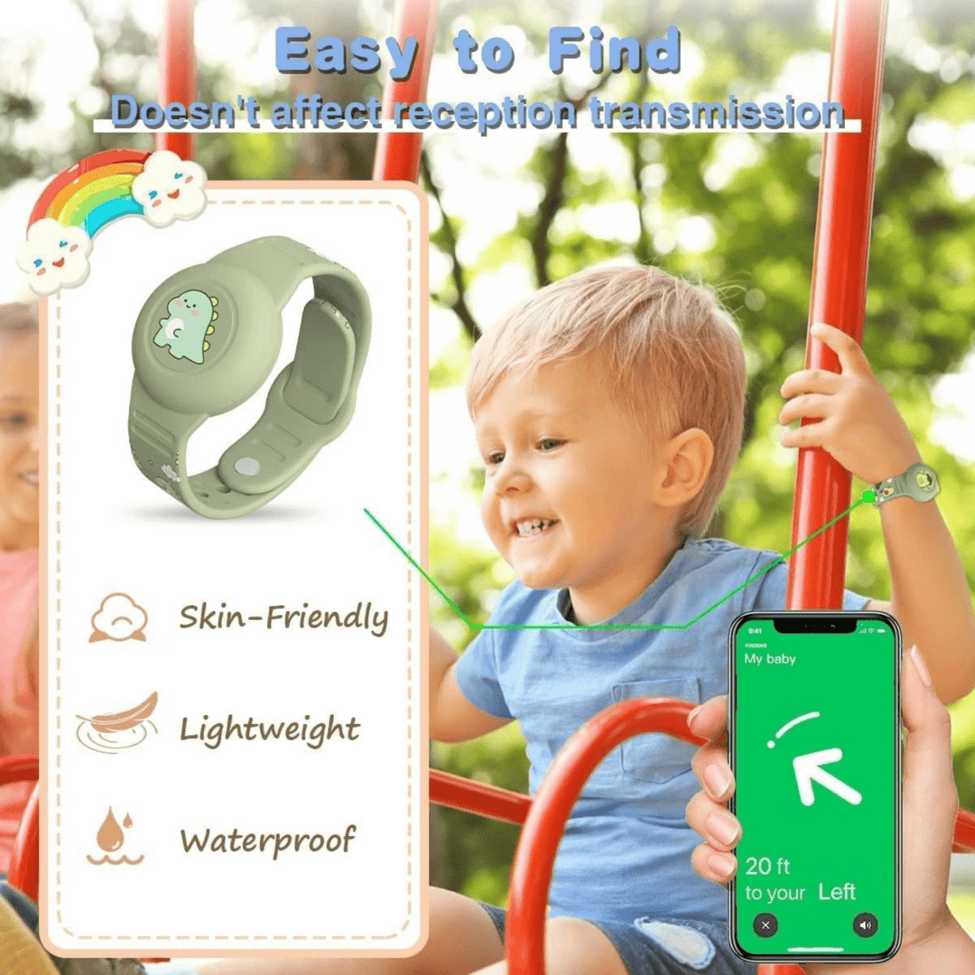 Stornfield | SAFESNUG – Kids’ Airtag Bracelet with Fun Dino Design