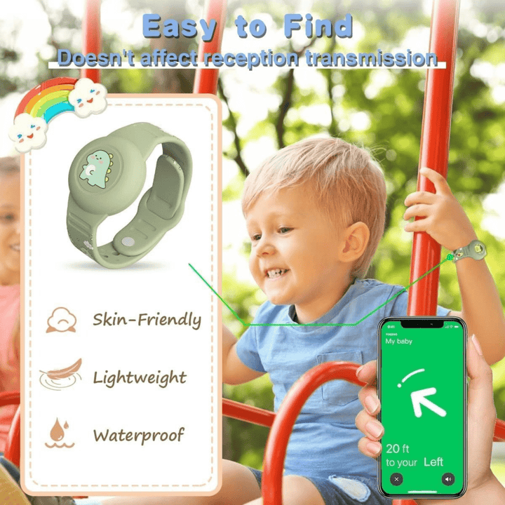 Stornfield | SAFESNUG – Kids’ Airtag Bracelet with Fun Dino Design