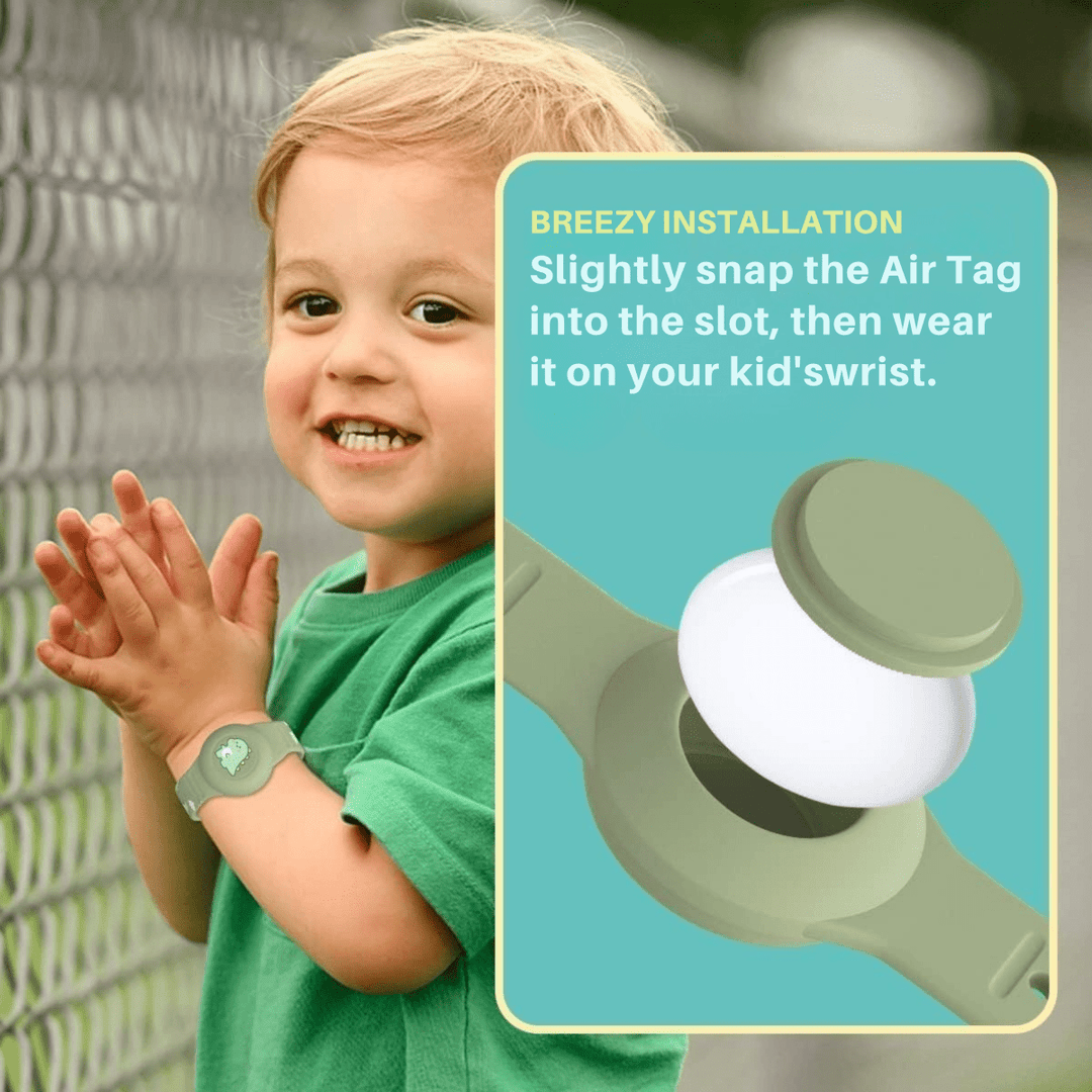 Stornfield | SAFESNUG – Kids’ Airtag Bracelet with Fun Dino Design
