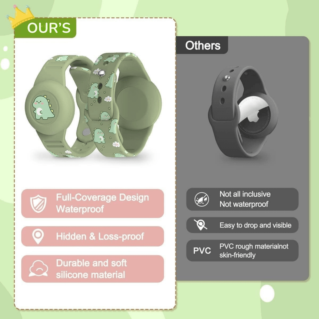 Stornfield | SAFESNUG – Kids’ Airtag Bracelet with Fun Dino Design