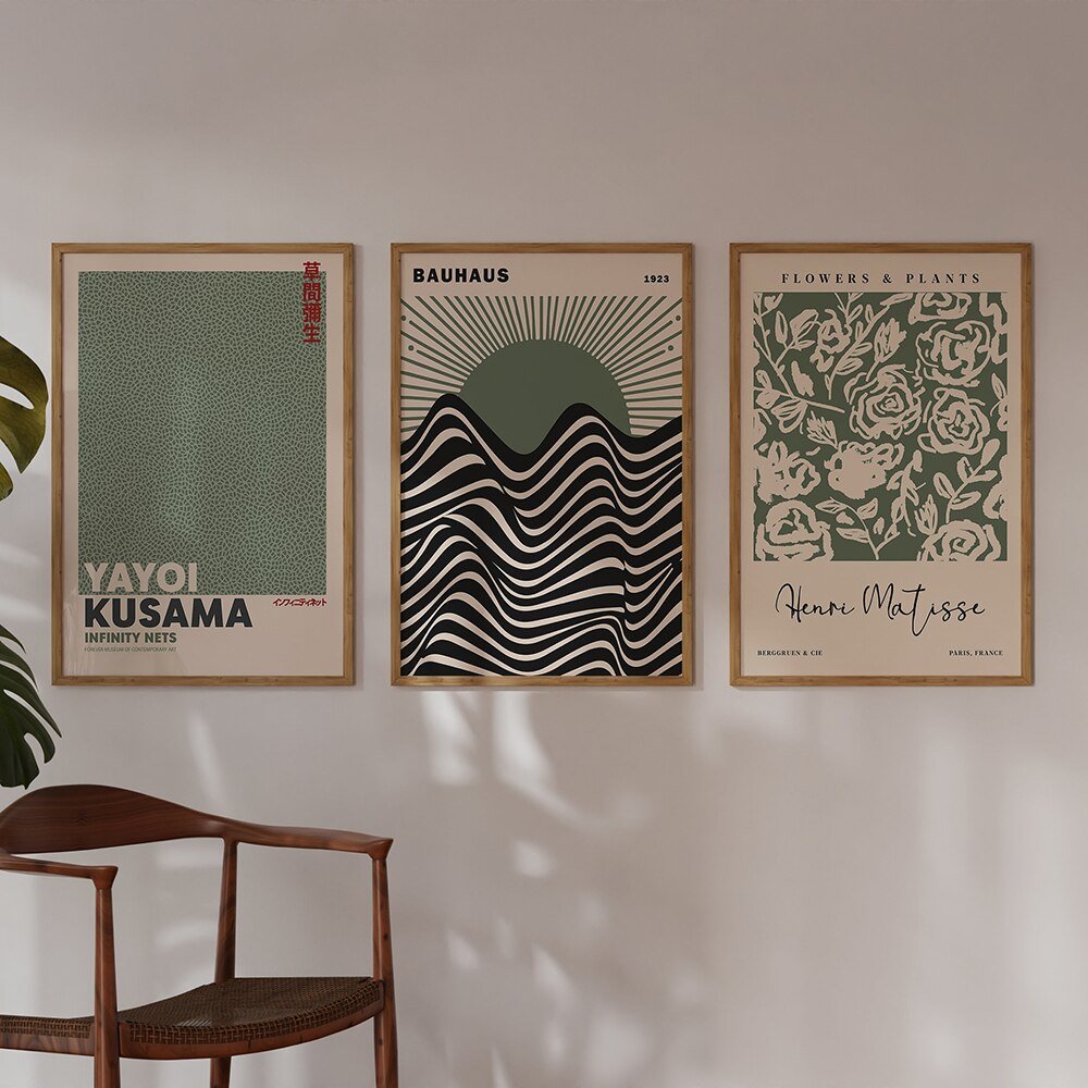 Stornfield | Sage Green Matisse Yayoi Kusama Exhibition Poster