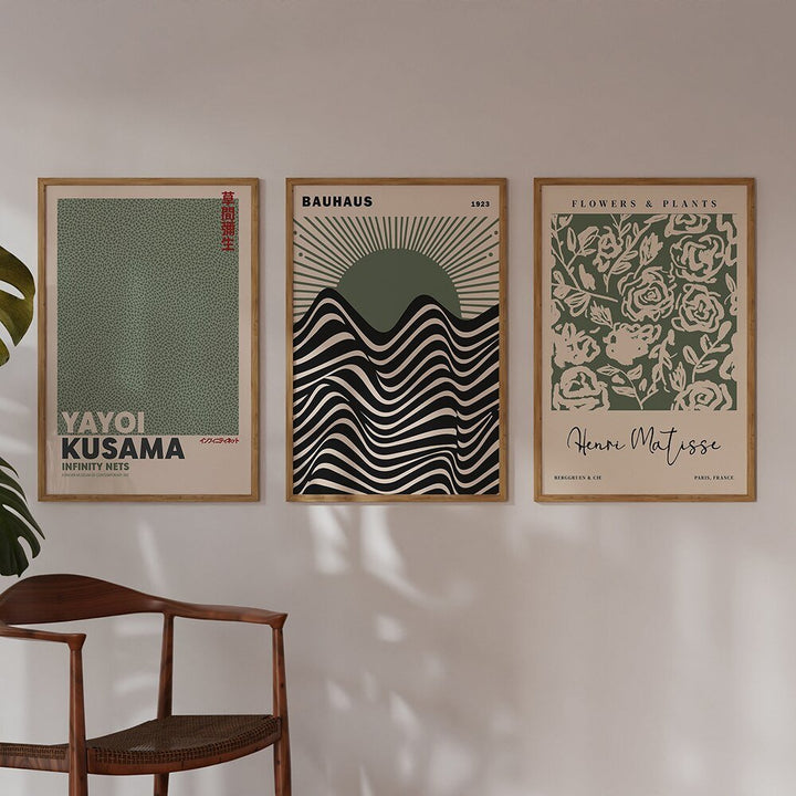 Stornfield | Sage Green Matisse Yayoi Kusama Exhibition Poster