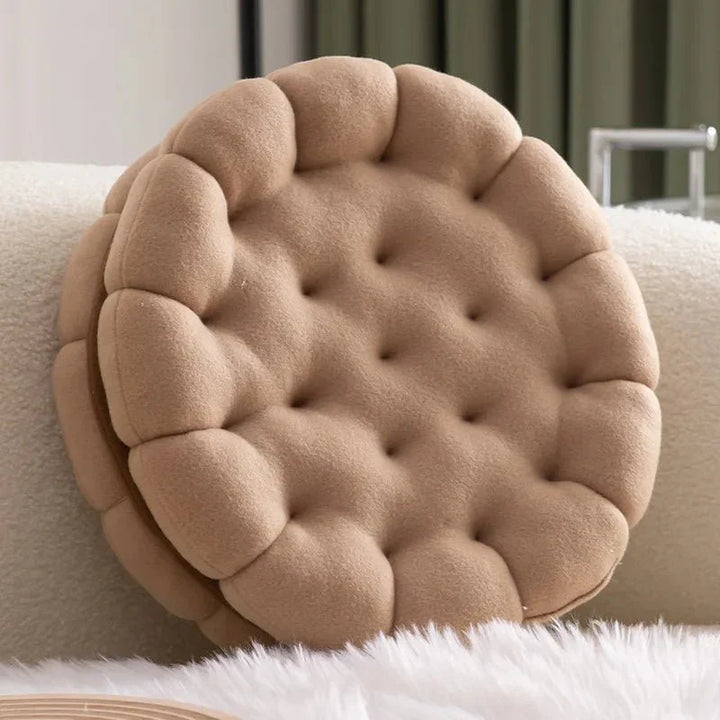 Sandwich Biscuit Sofa Cushion Round Cotton Woven Design | Stornfield