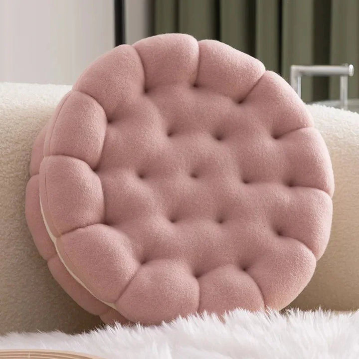 Sandwich Biscuit Sofa Cushion Round Cotton Woven Design | Stornfield