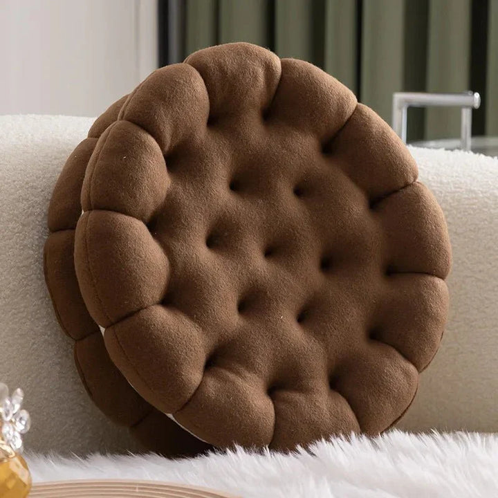 Sandwich Biscuit Sofa Cushion Round Cotton Woven Design | Stornfield