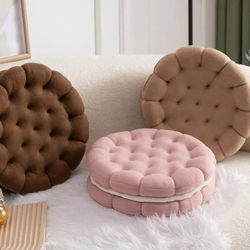 Sandwich Biscuit Sofa Cushion Round Cotton Woven Design | Stornfield