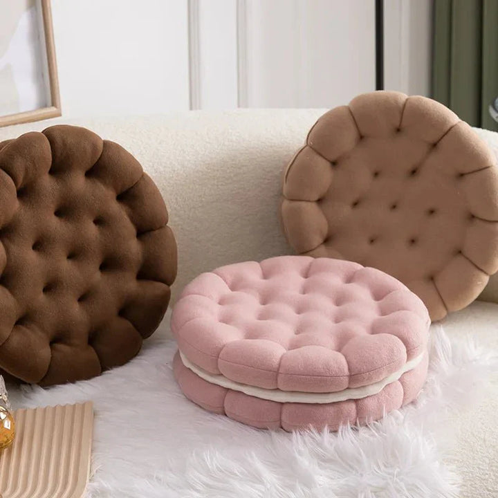 Sandwich Biscuit Sofa Cushion Round Cotton Woven Design | Stornfield