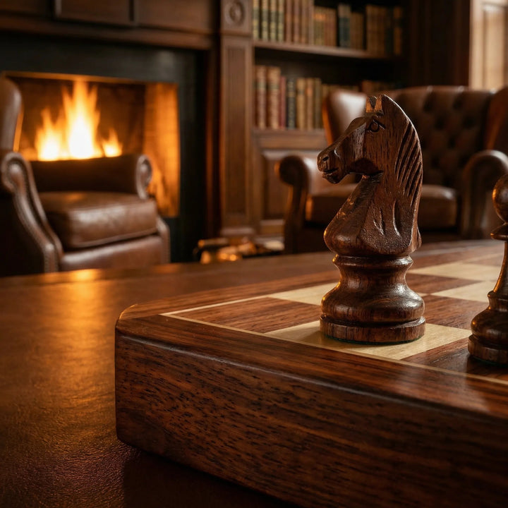 Wooden chess set foldable with chess pieces | Stornfield