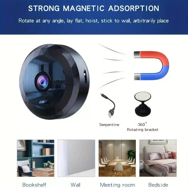 Stornfield | OPTIGUARD – Magnetic Mini WiFi Camera 1080P HD with Night Vision & Motion Detection