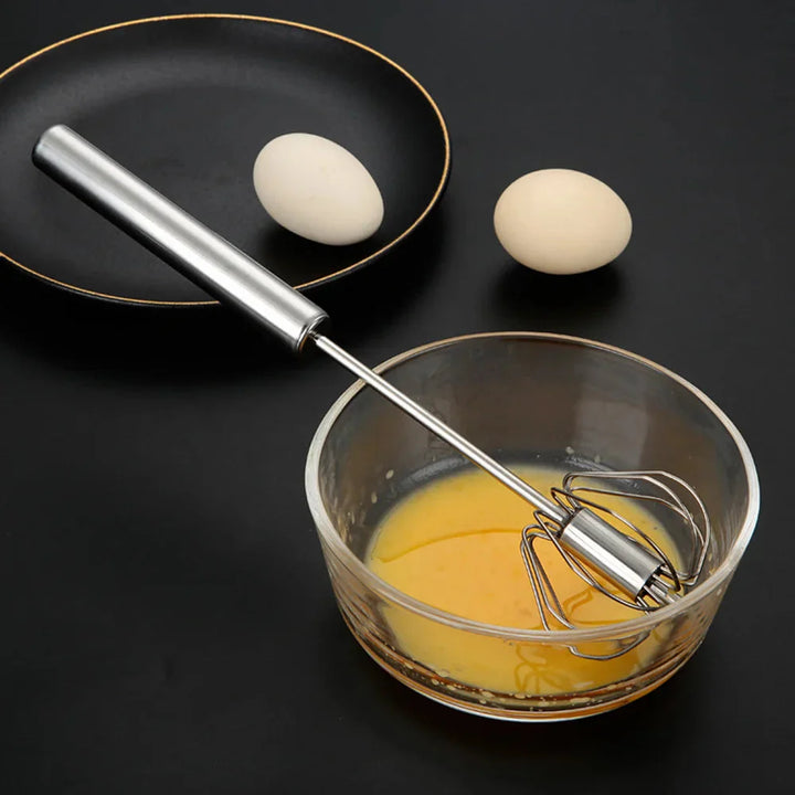 Semi-automatic Egg Beater Stainless Steel Whisk Press Type Egg Beater | Stornfield