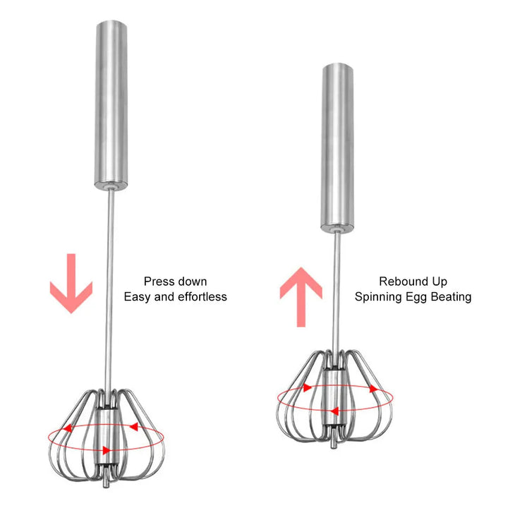 Semi-automatic Egg Beater Stainless Steel Whisk Press Type Egg Beater | Stornfield