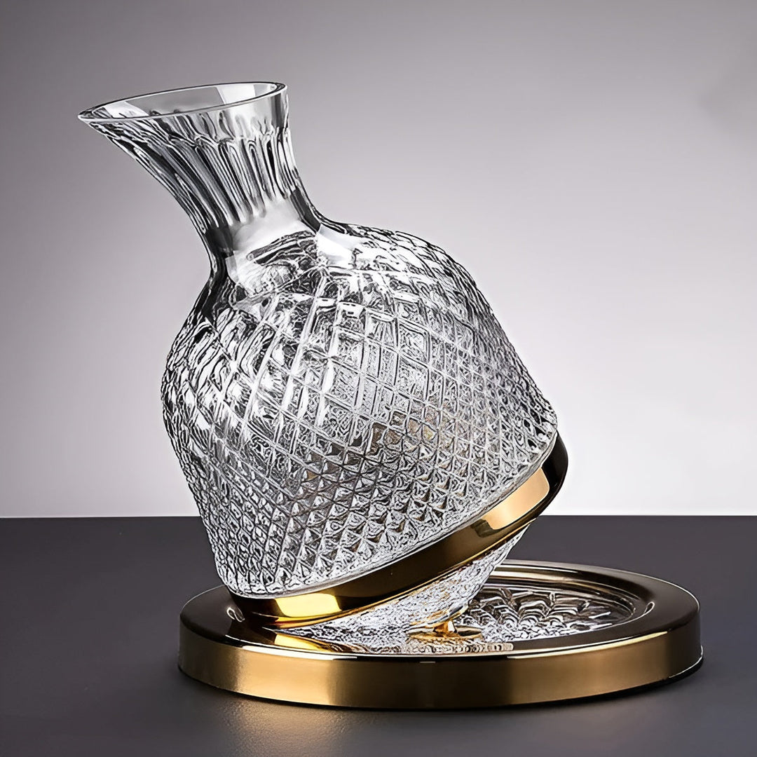 Crystal Glass Carafe – 360° RotataStornfielde and Elegant | 1.5 L Wine and Beverage Dispenser | Stornfield