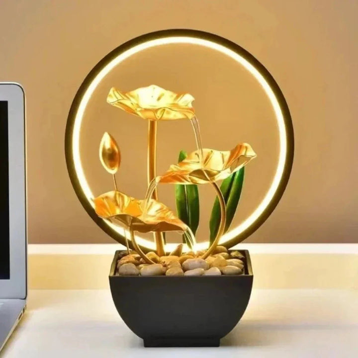 TranquiliGlow - Illuminated Lotus Water Fountain Stornfield Table Decoration