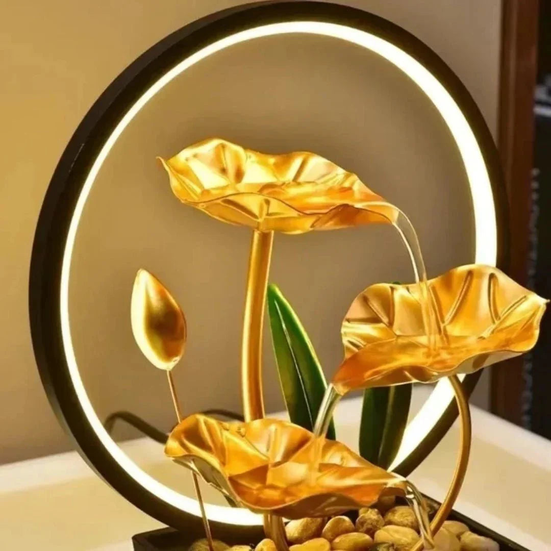 TranquiliGlow - Illuminated Lotus Water Fountain Stornfield Table Decoration