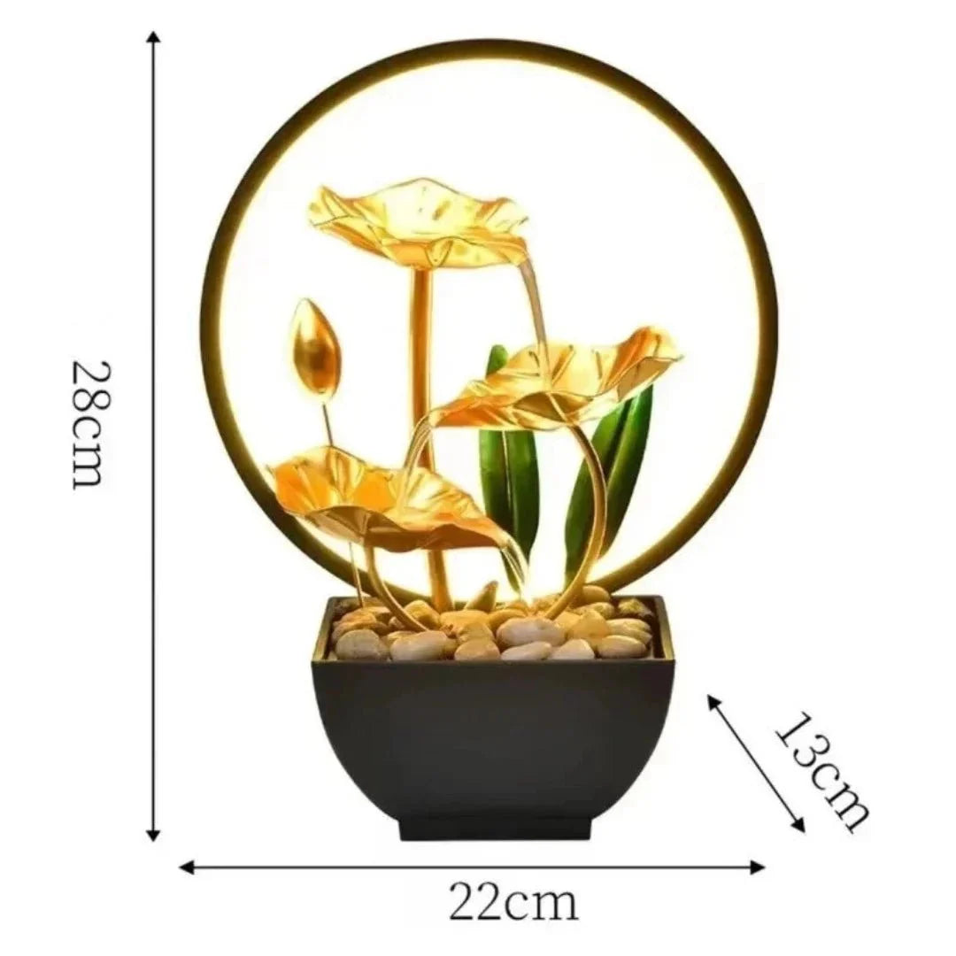 TranquiliGlow - Illuminated Lotus Water Fountain Stornfield Table Decoration