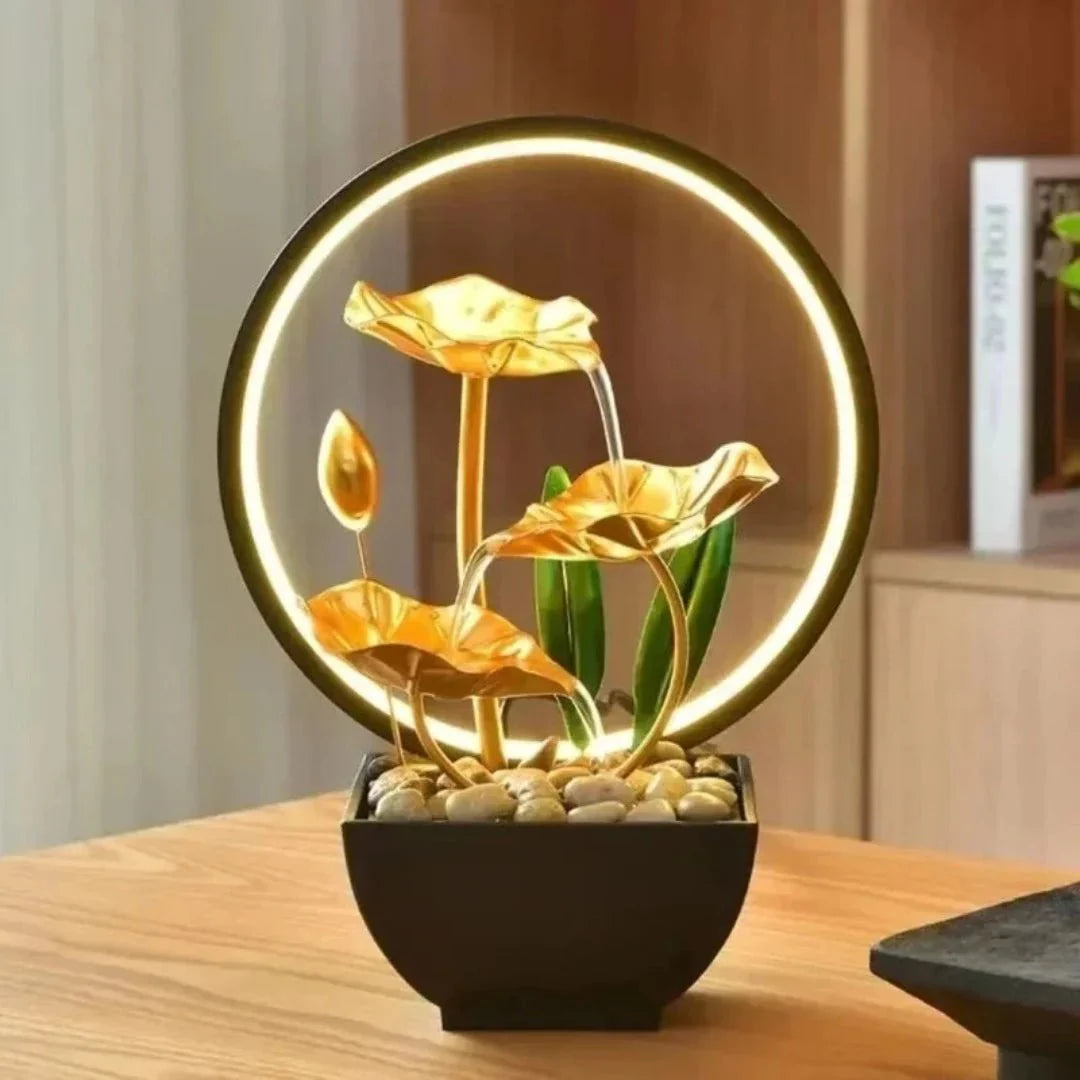 TranquiliGlow - Illuminated Lotus Water Fountain Stornfield Table Decoration