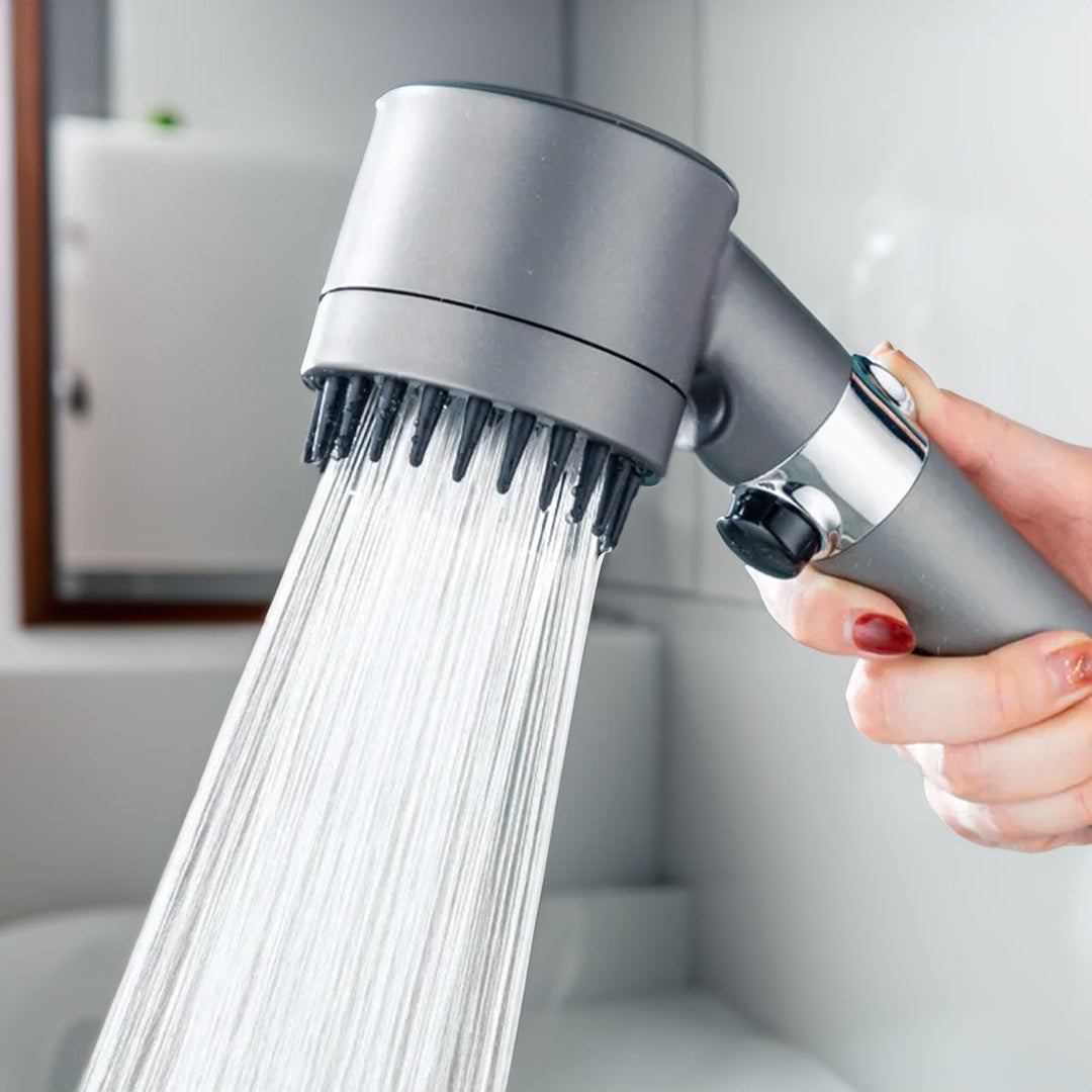 AquaBoost Adjustable High Pressure Shower Head with Water Filter and 3 Spray Modes | Stornfield