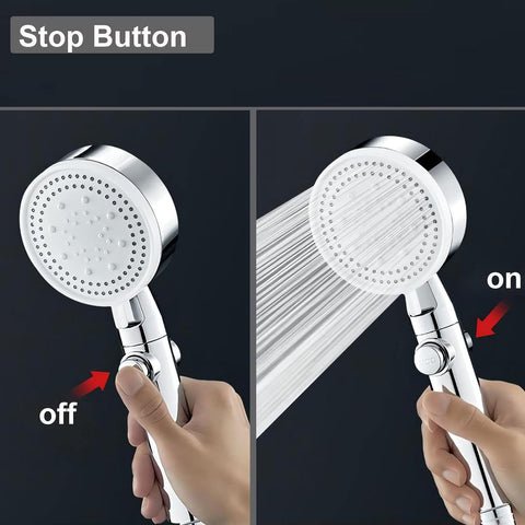 Stornfield | 5-Mode Shower Head for Low Pressure | Stop Button for Easy Water Control