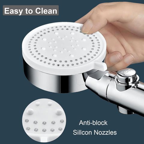 Stornfield | 5-Mode Shower Head for Low Pressure | Stop Button for Easy Water Control