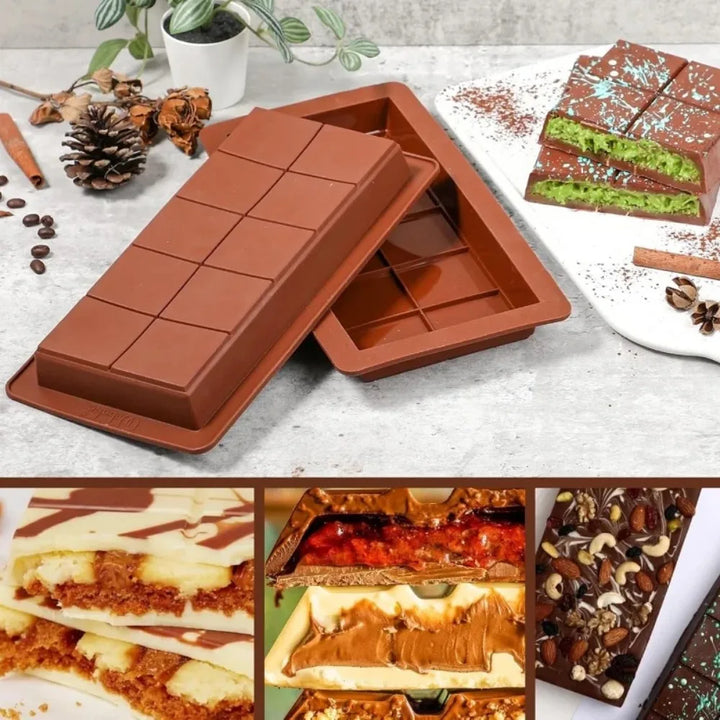 Silicone Chocolate Bar Mold Break-Apart Rectangle Mold Wax Melt Molder | Stornfield