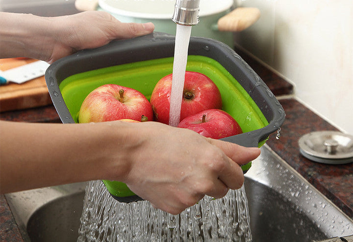 Silicone Folding Drain Basket Fruit Vegetable Washing Basket Strainer | Stornfield