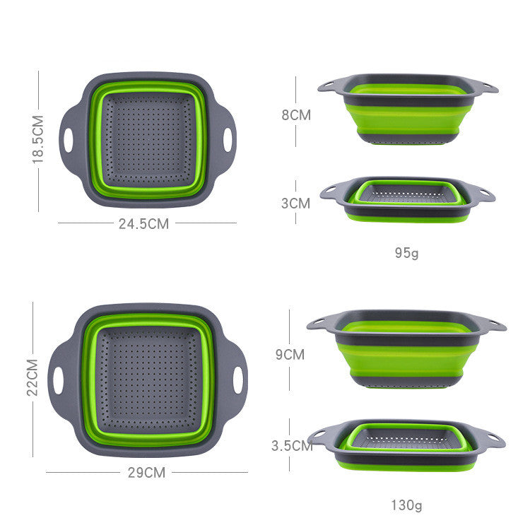 Silicone Folding Drain Basket Fruit Vegetable Washing Basket Strainer | Stornfield