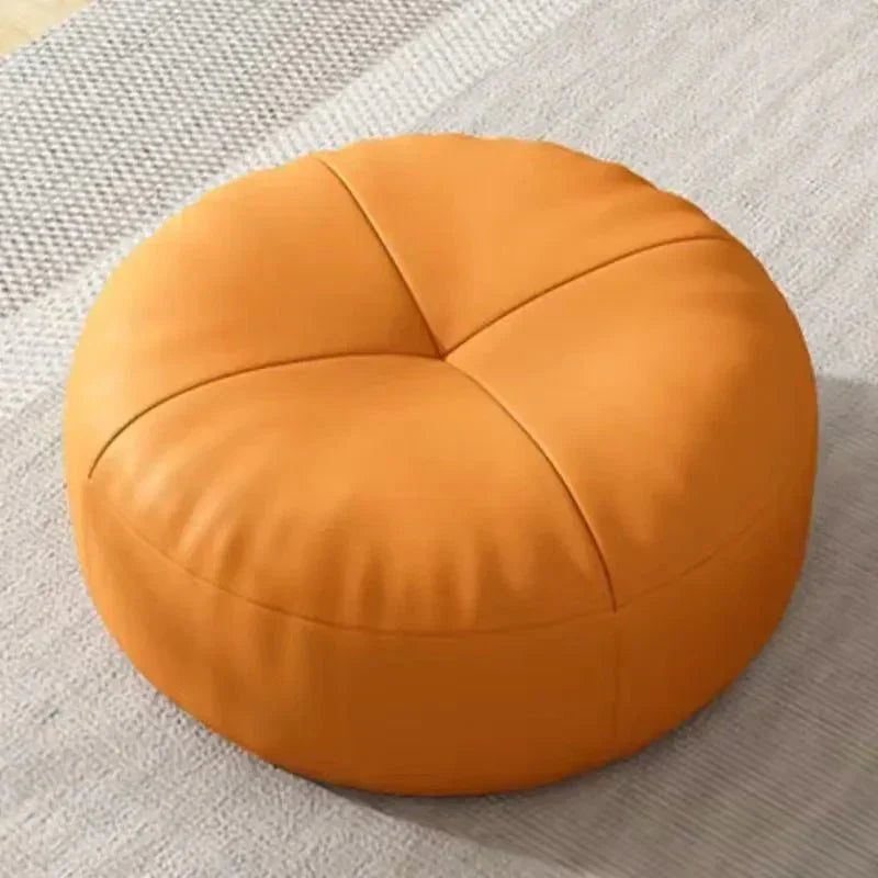 Zen Cushion – Round Japanese Sitting Cushion made of Nappa Leather in Tatami Style | Stornfield