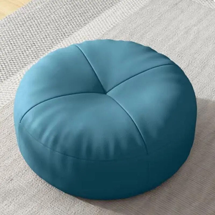 Zen Cushion – Round Japanese Sitting Cushion made of Nappa Leather in Tatami Style | Stornfield