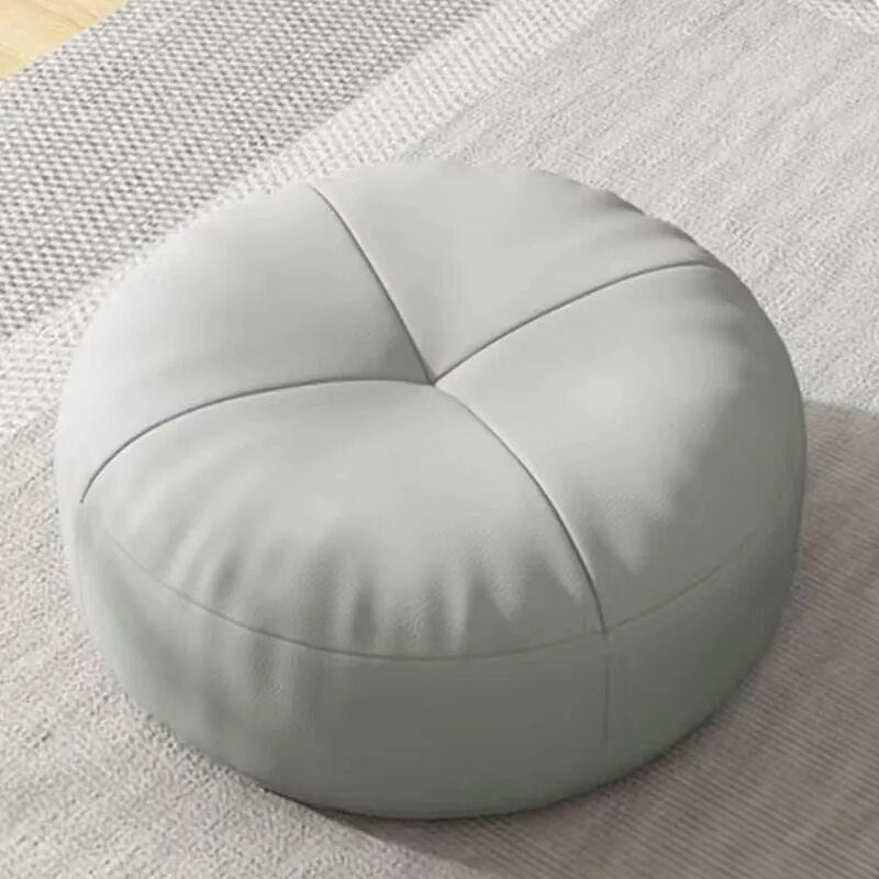 Zen Cushion – Round Japanese Sitting Cushion made of Nappa Leather in Tatami Style | Stornfield