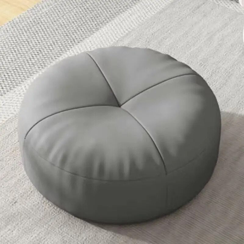 Zen Cushion – Round Japanese Sitting Cushion made of Nappa Leather in Tatami Style | Stornfield