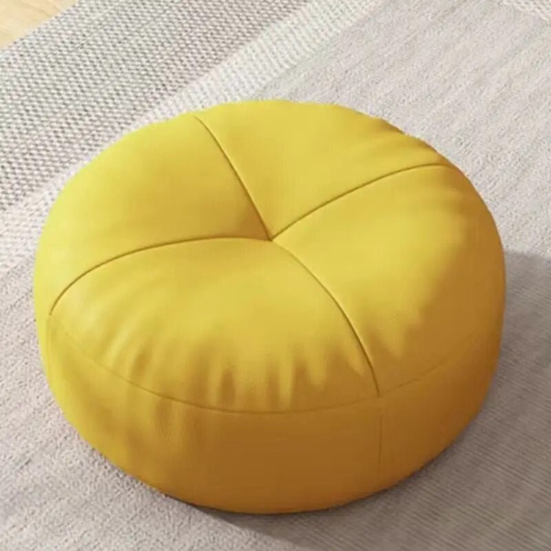 Zen Cushion – Round Japanese Sitting Cushion made of Nappa Leather in Tatami Style | Stornfield
