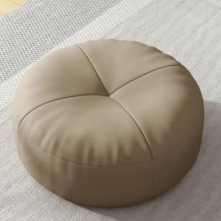 Zen Cushion – Round Japanese Sitting Cushion made of Nappa Leather in Tatami Style | Stornfield