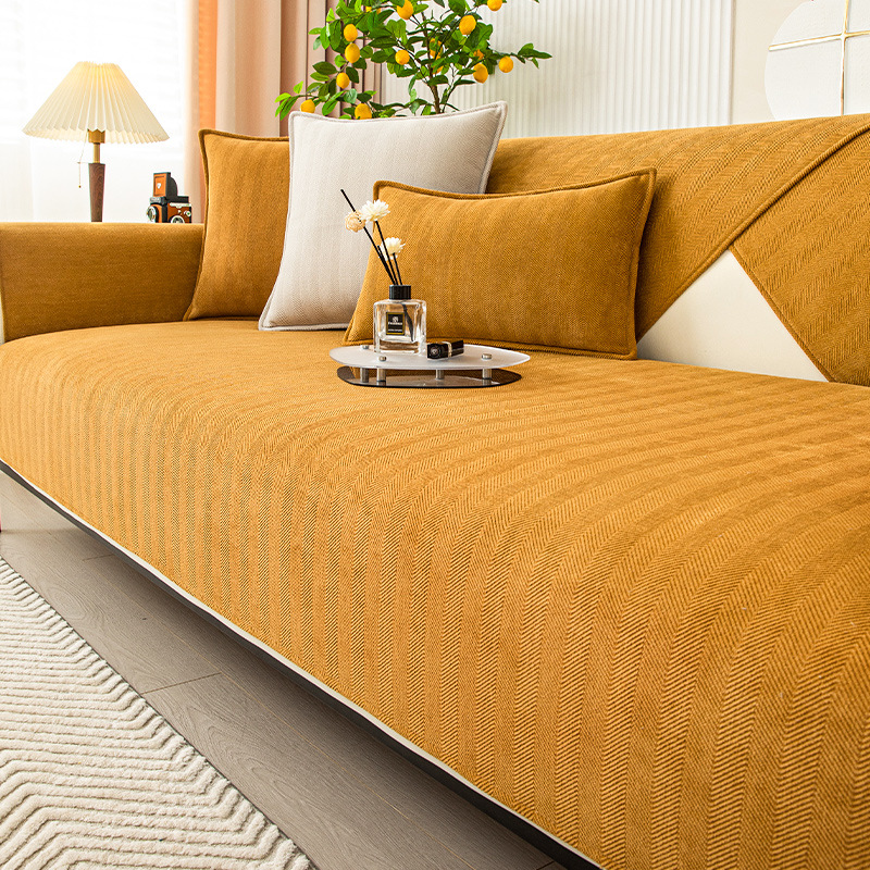 Herringbone Chenille Fabric Furniture Protector Sofa Cover | Stornfield