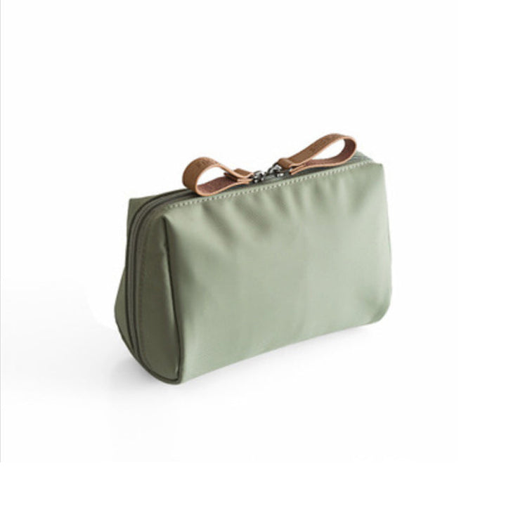 Solid color cosmetic bag with double zipper | Stornfield