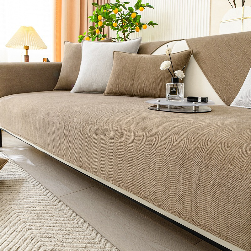 Herringbone Chenille Fabric Furniture Protector Sofa Cover | Stornfield