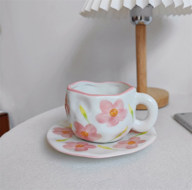 Creative hand-painted coffee cup, ceramic tea cup and saucer set | Stornfield