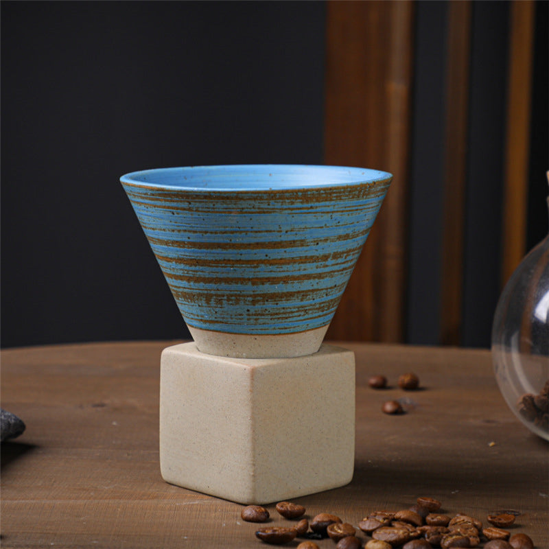 Coarse Pottery Coffee Mug with Conical Seam Base Cup & Base Set | Stornfield