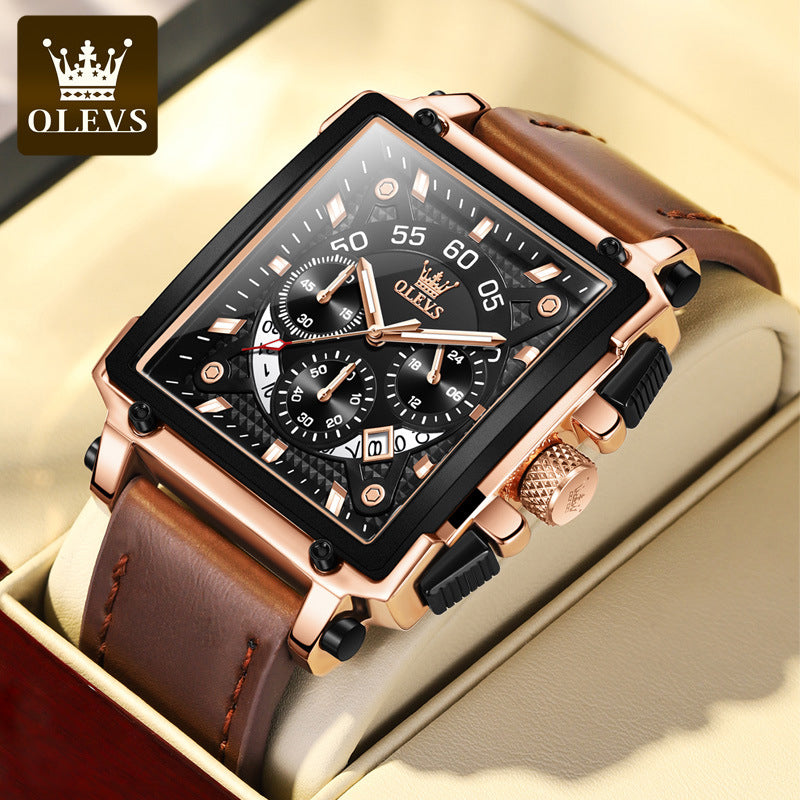 Olevs® Luminous Luxury Square Business Automatic Mechanical Watch | Stornfield