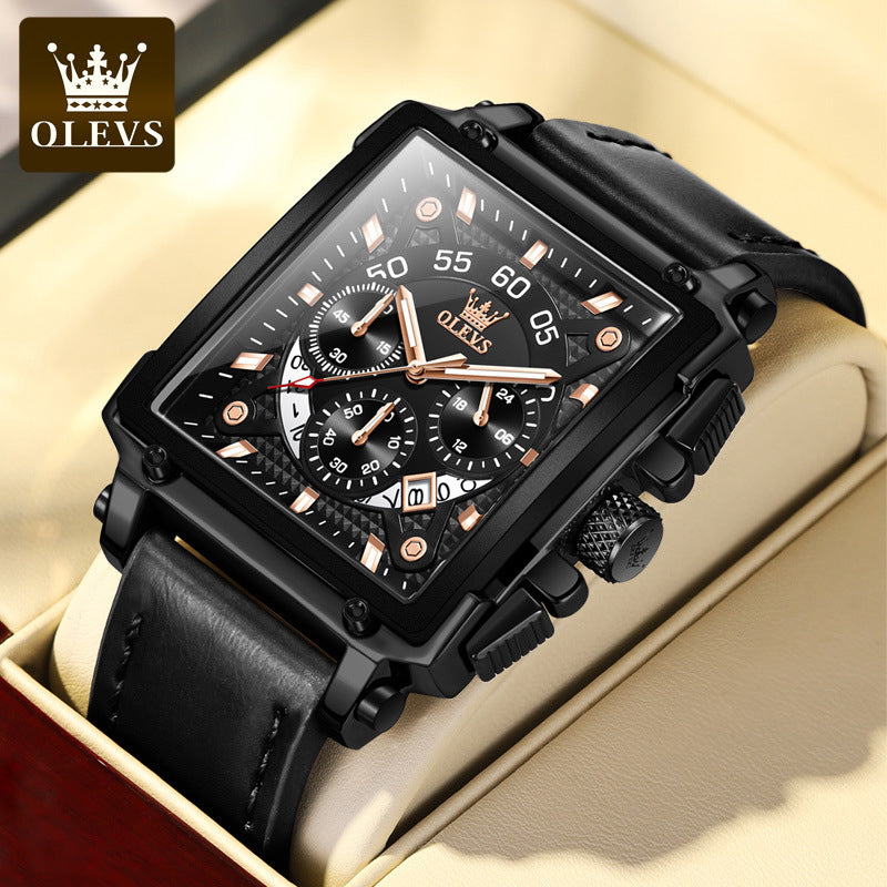 Olevs® Luminous Luxury Square Business Automatic Mechanical Watch | Stornfield