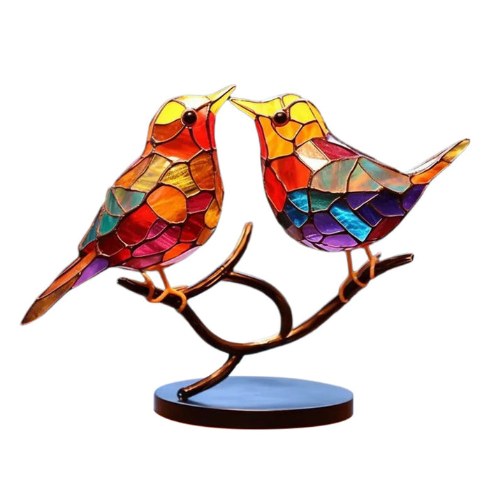 Birds on Branches Stained Glass Ornaments | Stornfield