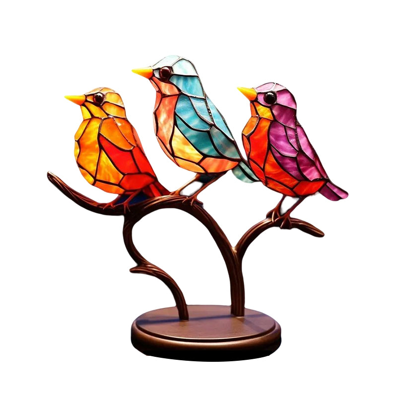 Birds on Branches Stained Glass Ornaments | Stornfield