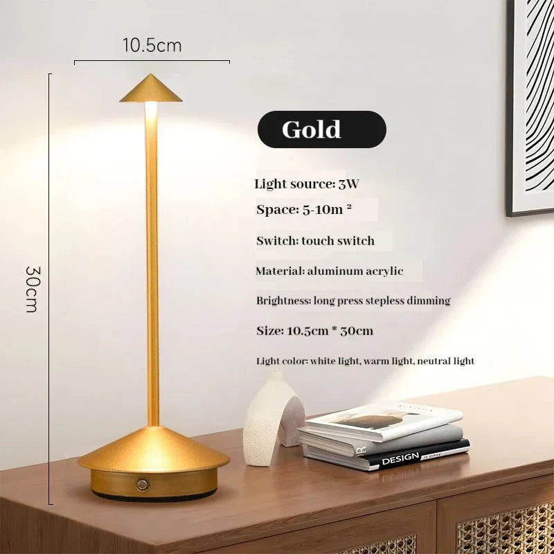 Stornfield | Elegant Rechargeable Metal Table Lamp