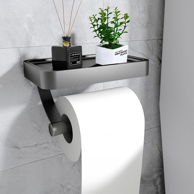 RVSPlank | Drill-Free Toilet Paper Holder with Storage Shelf Made of Stainless Steel | Stornfield