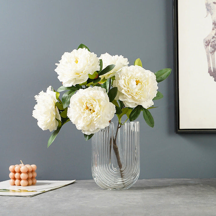 Artificial 5 large head peony flowers | Stornfield