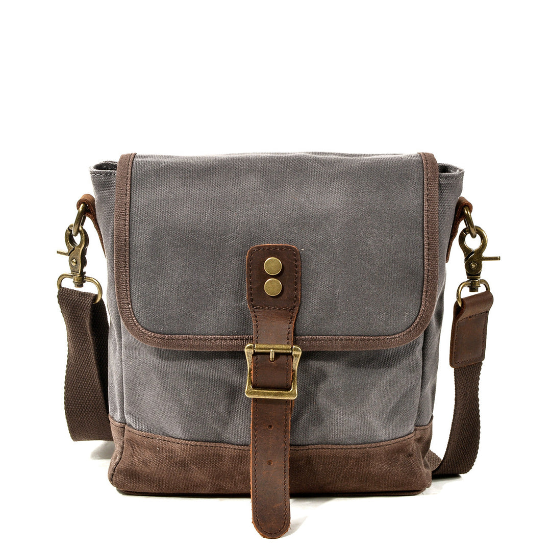 Stornfield | HorizonPath - Compact Vintage Shoulder Bag - High Quality Waxed Cotton and Full-Grain Leather