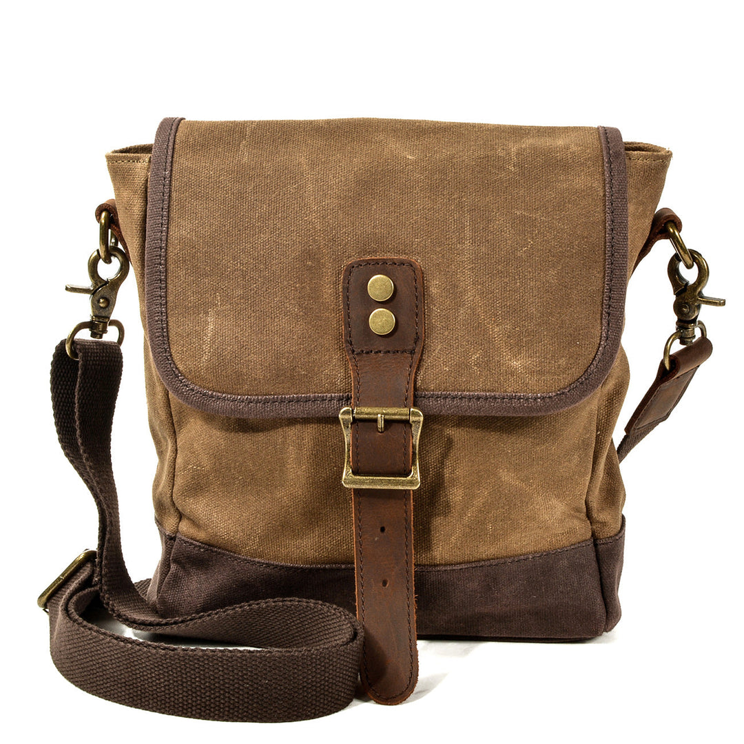 Stornfield | HorizonPath - Compact Vintage Shoulder Bag - High Quality Waxed Cotton and Full-Grain Leather