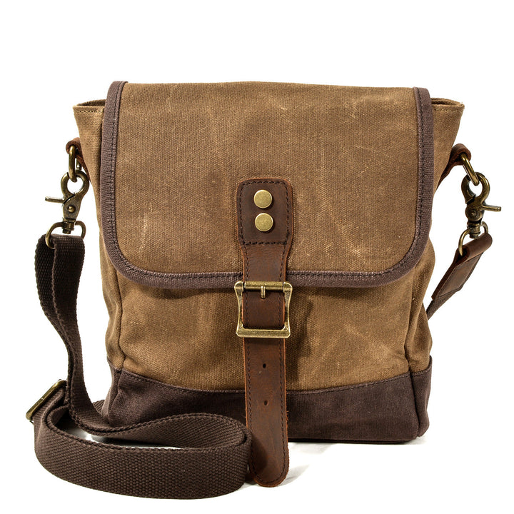 Stornfield | HorizonPath - Compact Vintage Shoulder Bag - High Quality Waxed Cotton and Full-Grain Leather