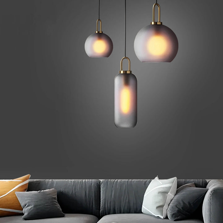 Smoked Glass Pendant Light – Industrial Ceiling Lamp for Kitchen, Dining & Living Room | Stornfield