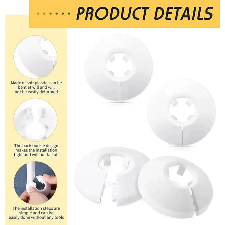 Snap-On Plumbing Cover for Radiator Valve Pipe Collar | Stornfield