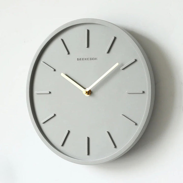 Nordic Cement Wall Clock with Metal Pendulum | Minimalist Scandinavian Clock for Modern Interior | Stornfield